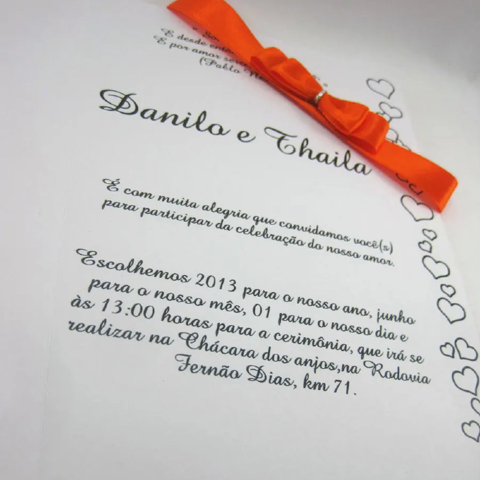 Image for post Convite de Casamento - Borda de Coração