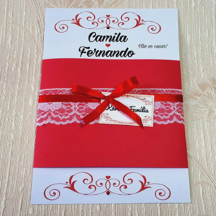 Image for post Convite de Casamento Charme Vermelho