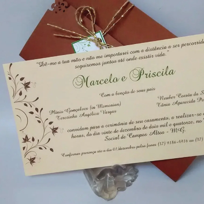 Image for post Convite Rústico com Dourado