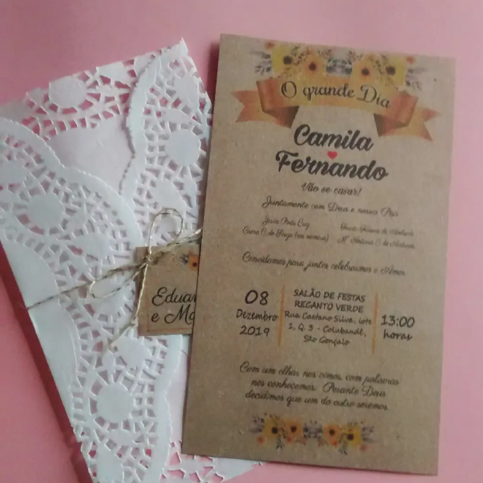 Image for post Convite Rústico Rendado