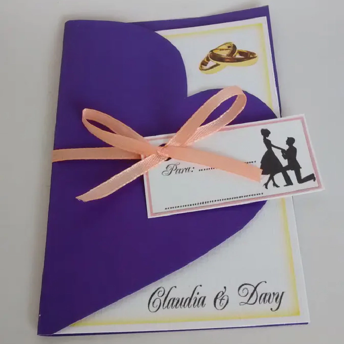 Image for post PROMOÇÃO - Convite de Noivado Pequeno - Coração